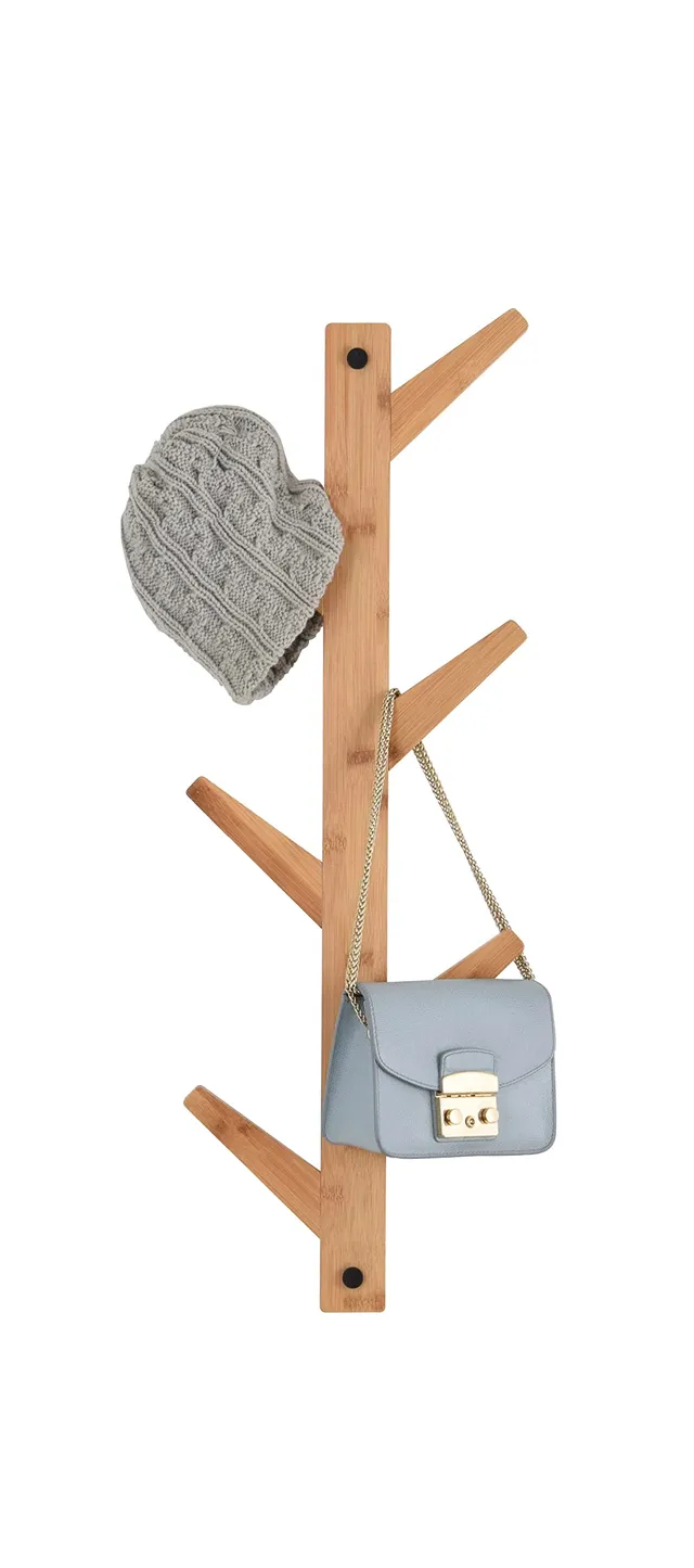 DOMO PAK LIVING Appendiabiti Bamboo 6 Ganci 2 Montaggi